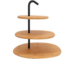 Cosy & Trendy Buffet en tafel etagere met 3 lagen - bamboe hout - 25 x 32 cm - hapjes serveren