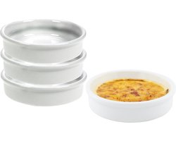 Cosy & Trendy Creme brulee schaaltjes - 8x - porselein - wit - dia 12 cm - Hapjes schaaltjes - Tapas schaaltjes