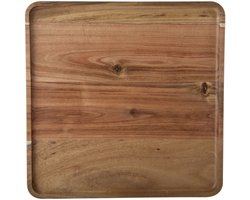 Cosy & Trendy Dienblad - opstaande rand - hout - 26x26 cm - vierkant - serveerbladen
