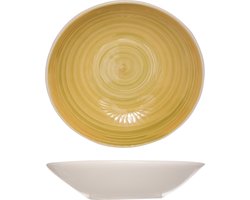 Cosy & Trendy Diep bord Turbolino - geel - 21 cm - aardewerk - pastabord - soepbord - servies - diepe borden