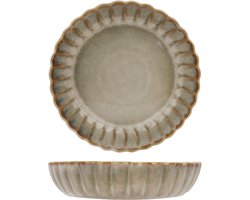 Cosy & Trendy Diepe Borden Astera Pearl Beige - 4 Stuks Ø 22 cm - Aardewerk - Vaatwasser-, Magnetron- en Ovenbestendig