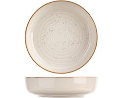 Cosy & Trendy Diepe Borden – Baltic Vanilla – Ø 18 cm – 6 stuks – Bevat 6 diepe borden – Crèmekleurig aardewerk met unieke textuur – Vaatwasser- en Magnetronbestendig – Stapelbaar