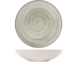 Cosy & Trendy Diepe Borden Sintra Ivy Green 4 Stuks Ø 21 cm Aardewerk - Vaatwasser- & Magnetronbestendig