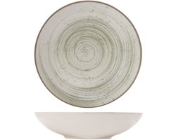 Cosy & Trendy Diepe Borden Sintra Ivy Green - Pastabord En Soepbord - Aardewerk - Vaatwasserbestendig - 21 cm, 4 Stuks