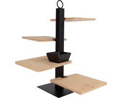 Cosy & Trendy Etagere 4 Laags / Serveertoren + Schaaltje - Zwart Metaal