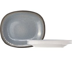 Cosy & Trendy Fez Blue Plat Bord - Ovaal - 24 cm x 31 cm - Set-4