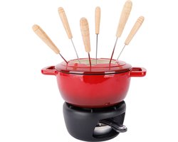 Cosy & Trendy Fondueset Fontestic Gietijzer Traditional Red - Ø 18 cm