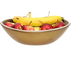 Cosy & Trendy Fruitschaal - bamboe hout - 25 x 18 x 8 cm - goud - ovaal