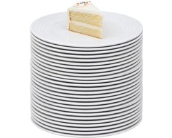 Cosy & Trendy Gebaksbordjes - 30x stuks - wit - glas - D19 cm - Kleine ronde bordjes - taart schoteltjes - dessert bordjes
