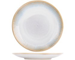 Cosy & Trendy Gebaksbordjes Listra Ocean Blauw/Wit - 4 Stuks Ø 15.5 cm - Aardewerk - Vaatwasser- & Ovenbestendig