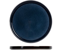 Cosy & Trendy Gebaksbordjes Quintana Blue - Dessertbord, Taartbord - Cake Plate - Porselein - Blauw, Vaatwasserbestendig - 14 cm, 4 Stuks
