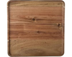 Cosy & Trendy Houten dienblad met opstaande rand - 26 x 26 cm - vierkant - Serveerbladen/dienbladen van hout