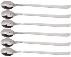 Cosy & Trendy IJscoupe/dessert lepeltjes - 18x - 21 cm - RVS - toetje lepels - IJslepeltjes - Lepels/lepeltjes voor o.a. vla en ijs