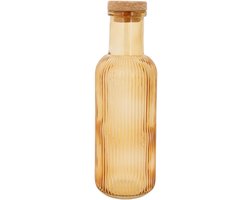 Cosy & Trendy Karaf Raya Oker 1 liter Glas - Luchtdichte Kurk - Italiaans Design