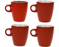 Cosy & trendy Koffiekopjes / bekers - 4x - rood - 190 ml - Keramiek - glans finish
