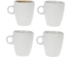 Cosy & trendy Koffiekopjes / bekers - 4x - wit - 190 ml - Keramiek - glans finish