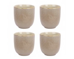 Cosy & Trendy Koffiekopjes Forest - Cappuccino & Latte Kopje - Coffee Cup - Aardewerk Creme - Vaatwasserbestendig - 260 ml 4 Stuks