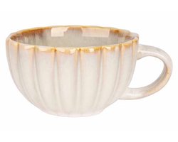 Cosy & Trendy Koffiekopjes Met Oor Astera Pearl Beige - 4 Stuks 450 ml ø 12 cm - Aardewerk - Vaatwasser-, Magnetron- & Ovenbestendig