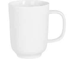 Cosy & Trendy Koffiemokken Moon White 290 ml Set van 4 – Porselein – Vaatwasserbestendig, Magnetronbestendig & Stapelbaar