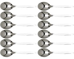 Cosy & Trendy Koffie/theelepeltjes van RVS - set 12x stuks - 13 cm - zilver - Bestek
