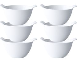 Cosy & Trendy Kommetjes/soepkommen voor dessert/ontbijt - 6x - Porselein - D12 x 7 cm - wit