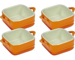 Cosy & Trendy Mini Gratinschotel - 7 cm x 7 cm - Oranje - Set-4