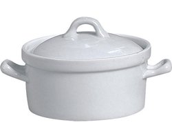 Cosy & Trendy Mini Ovenschotel Met Deksel - Ø 12 cm x 9 cm - Wit
