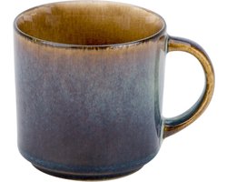 Cosy & Trendy Mok Quintana Amber – 450 ml – Bevat 1 mok – Amberkleurig aardewerk met unieke textuur – Vaatwasser- en Magnetronbestendig