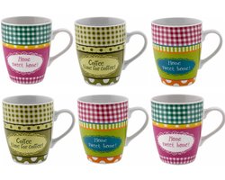 Cosy & Trendy Mokken Set van 6 – 300 ml – Home Sweet Home! & Time for Coffee!