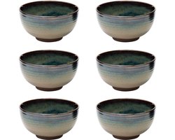 Cosy & Trendy Okarito Lagoon Kommetjes - Zand/Blauw - Ø12x(H)6,8cm ( Set van 6 )
