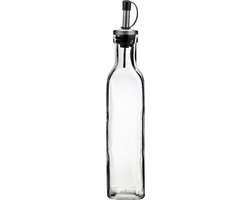 Cosy & Trendy Olie en azijn flessen - glas - 300 ml - met schenktuit - afsluitbare dop - keuken/op tafel