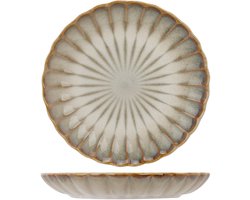 Cosy & Trendy Ontbijtborden Astera Pearl Beige - 4 Stuks Ø 21 cm - Aardewerk - Vaatwasser-, Magnetron- & Ovenbestendig