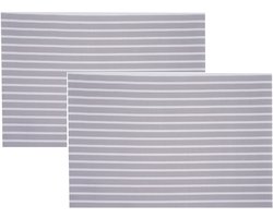 Cosy & Trendy Placemats - 4x - rechthoekig - geweven beige/wit - 30 x 45 cm - Tafel dekken