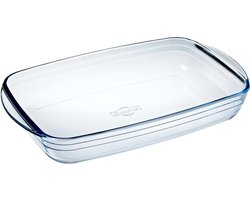 Cosy & Trendy rechthoekige ovenschaal - 2 liter - glas - 32 x 20 x 5 cm - Ovenschotel schalen