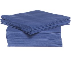 Cosy & Trendy Servetten Luxe kwaliteit - donkerblauw - 40x - 38 x 38 cm - Tafel decoratie - Papier