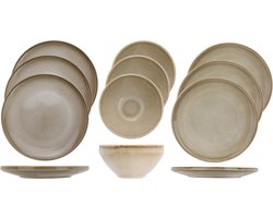 Cosy & Trendy Serviesset Conico - 12-delig / 4 personen - 4 dinerborden, 4 dessertborden en 4 kommen