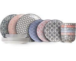 Cosy & Trendy Serviesset Delirio Divers 18-delig - Servies Set 6 Personen - Modern Design Aardewerk - Vaatwasser- & Magnetronbestendig