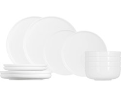 Cosy & Trendy Serviesset Moon White 12-delig / 4 personen - 4 dinerborden, 4 ontbijtborden en 4 kommen