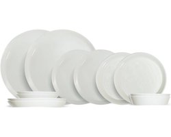 Cosy & Trendy Serviesset Oslo 12-delig – Servies Set 4 Personen – Modern Design Porselein – Vaatwasser- & Magnetronbestendig