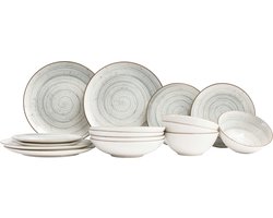 Cosy & Trendy Serviesset Sintra Dusty Blue - 4-Persoons Servies - 16-Delig / Dinner Set - Aardewerk - Vaatwasserbestendig, Magnetronbestendig