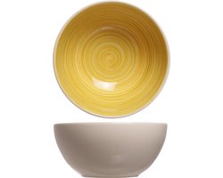 Cosy & Trendy soep serveer schaaltje/kommetje Turbolino - geel - dia 14,5 cm - 500 ml