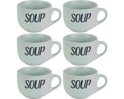 Cosy & Trendy Soepkom - 6x - groen - 11 cm - 510 ml - Soepbeker - kommetje - schaaltje
