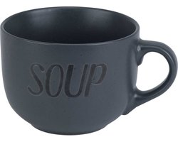 Cosy & Trendy Soepkom - donkergrijs - 11 cm - 510 ml - Soepbeker - kommetje - schaaltje
