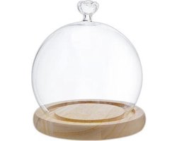 Cosy & Trendy Stolp - Glas Met Basis Hout - Ø 9.5 cm x 16.5 cm