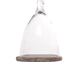 Cosy & Trendy Stolp - Glas Met Basis Hout - Rond - Ø 24.2 cm - 31.3 cm