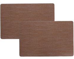 Cosy & Trendy tafel Placemat - 8x - rechthoekig - vinyl bruin - 29 x 44 cm - Tafel dekken