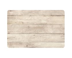 Cosy & Trendy Tafel Placemats - 2x - beige - houten planken print - pvc - 44 x 28 cm - Onderleggers - Tafel dekken