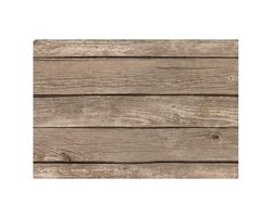 Cosy & Trendy Tafel Placemats - 2x - bruin - houten planken print - pvc - 44 x 28 cm - Onderleggers - Tafel dekken