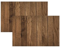Cosy & Trendy Tafel Placemats - 4x - houten planken print - pvc - 44 x 28 cm - Onderleggers - Tafel dekken
