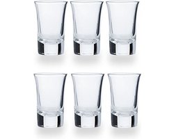Cosy&Trendy 6x Shotglazen/borrelglaasjes - 35 ml - 4,4 x 6,5 cm - Glas